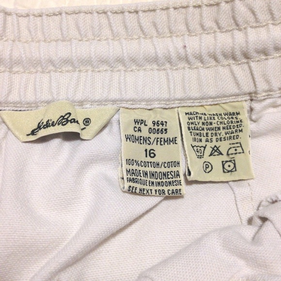 Eddie Bauer Shorts Ivory Drawstring Waist Zipper - Picture 6 of 8